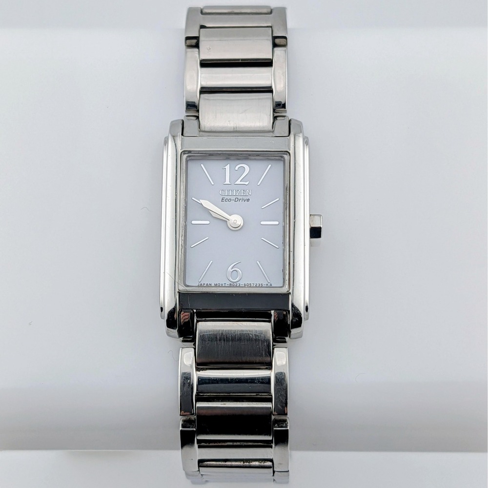 Citizen Eco-Drive Women's Rectangular Stainless Steel Watch B023-S033802 6.75"